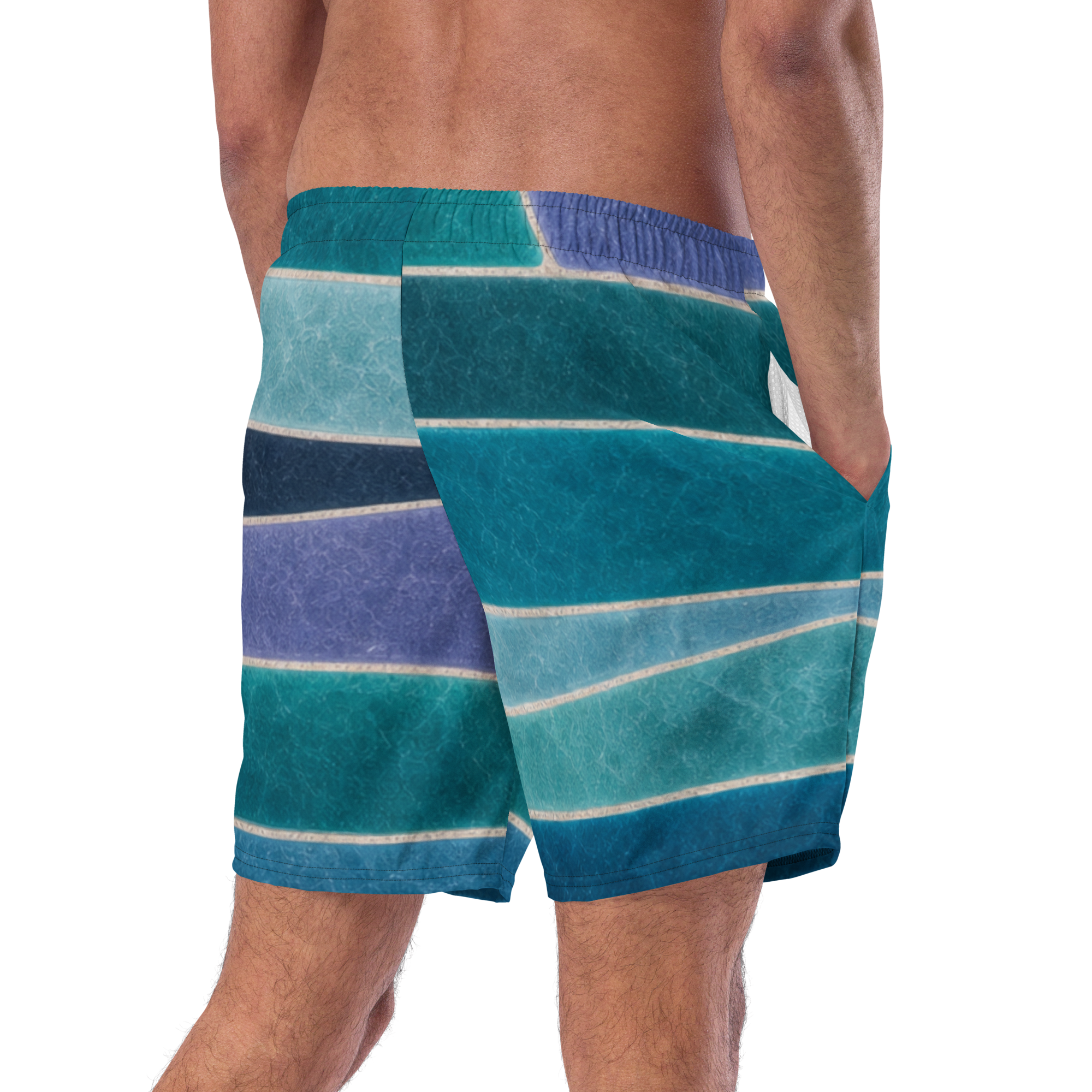 The Refined Elegance Rectangular Mosaic Swim Trunks