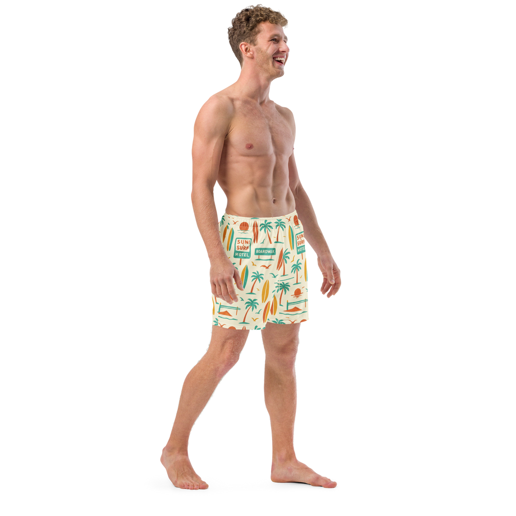 The Vintage Americana Retro Motel Swim Trunks