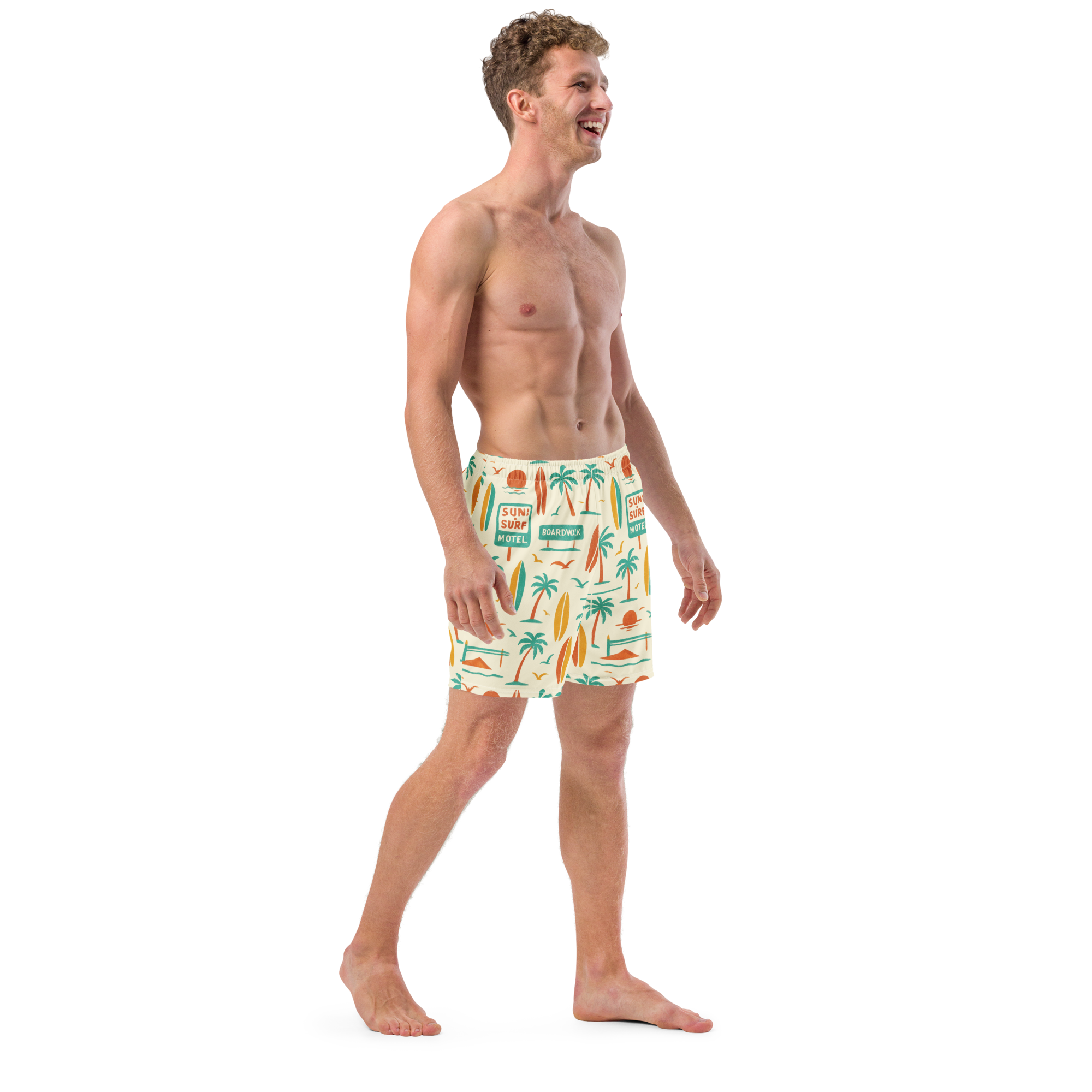 The Vintage Americana Retro Motel Swim Trunks
