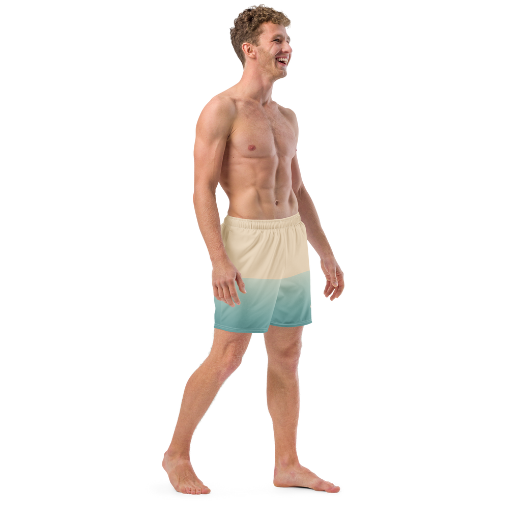 The Vintage Americana Ombré Mountain & Wave Swim Trunks
