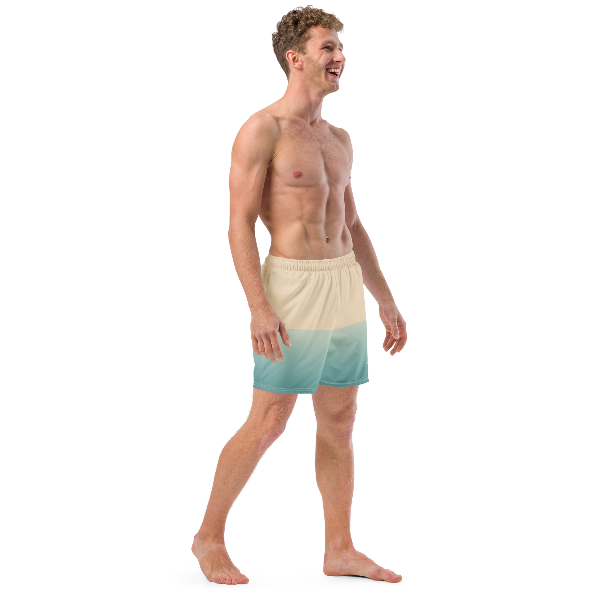 The Vintage Americana Ombré Mountain & Wave Swim Trunks
