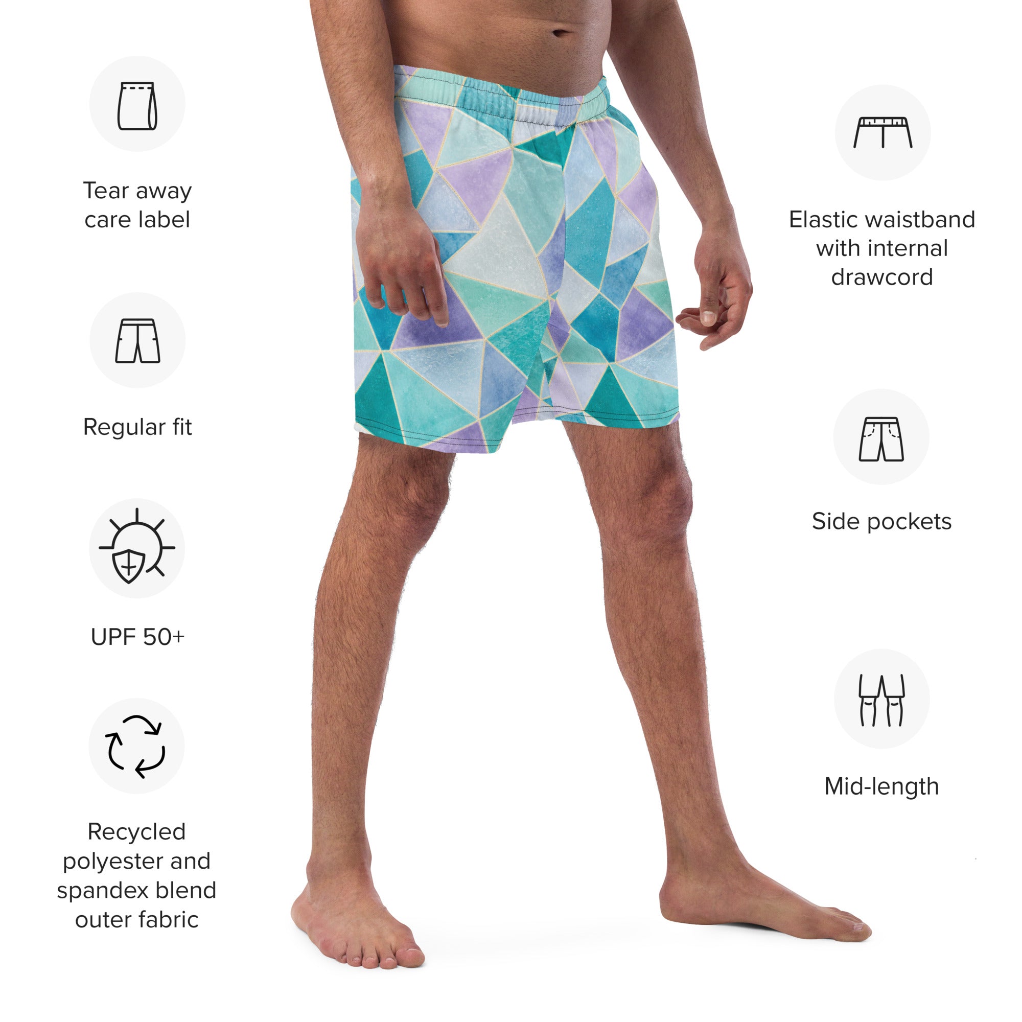The Refined Elegance Mosaic Band Swim Trunks