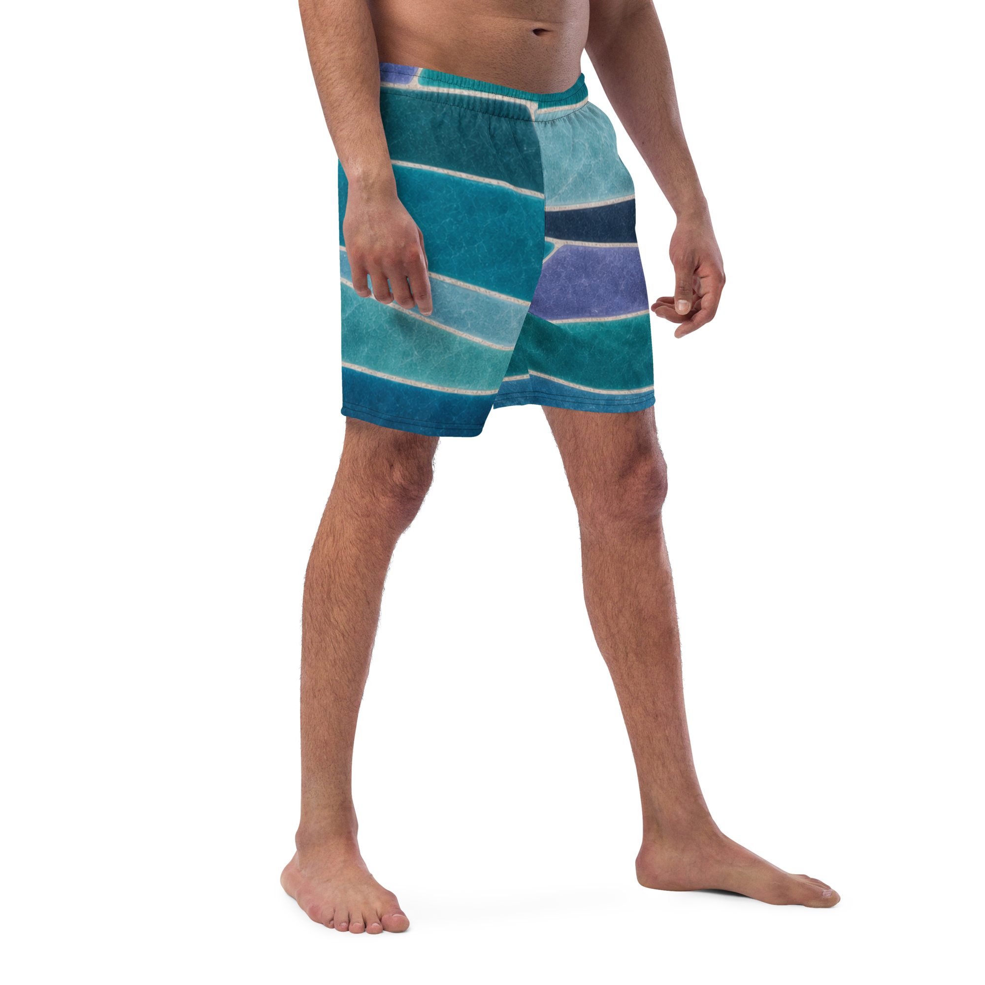 The Refined Elegance Rectangular Mosaic Swim Trunks