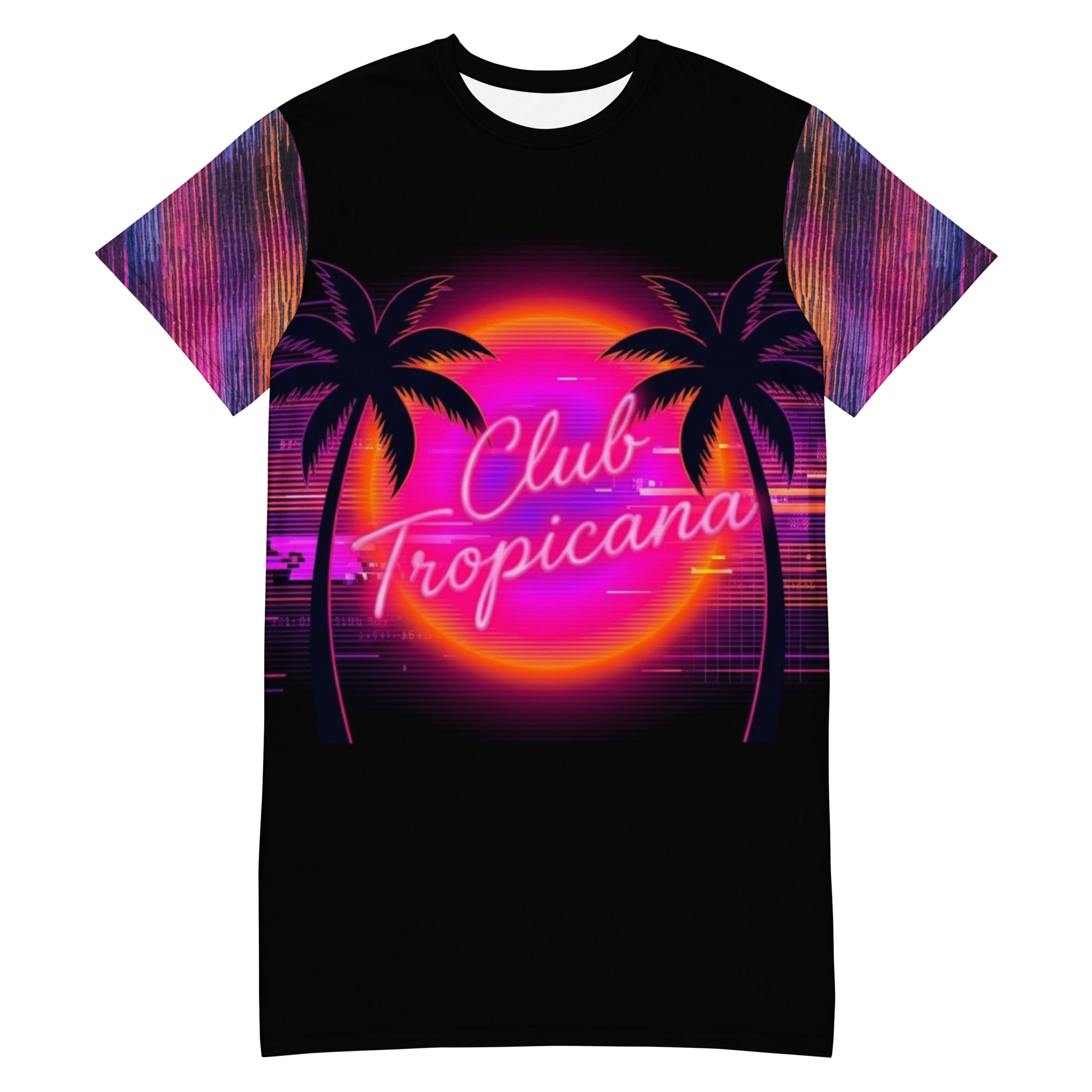 The Club Tropicana Neon Sunset T-Shirt Dress Cover-Up