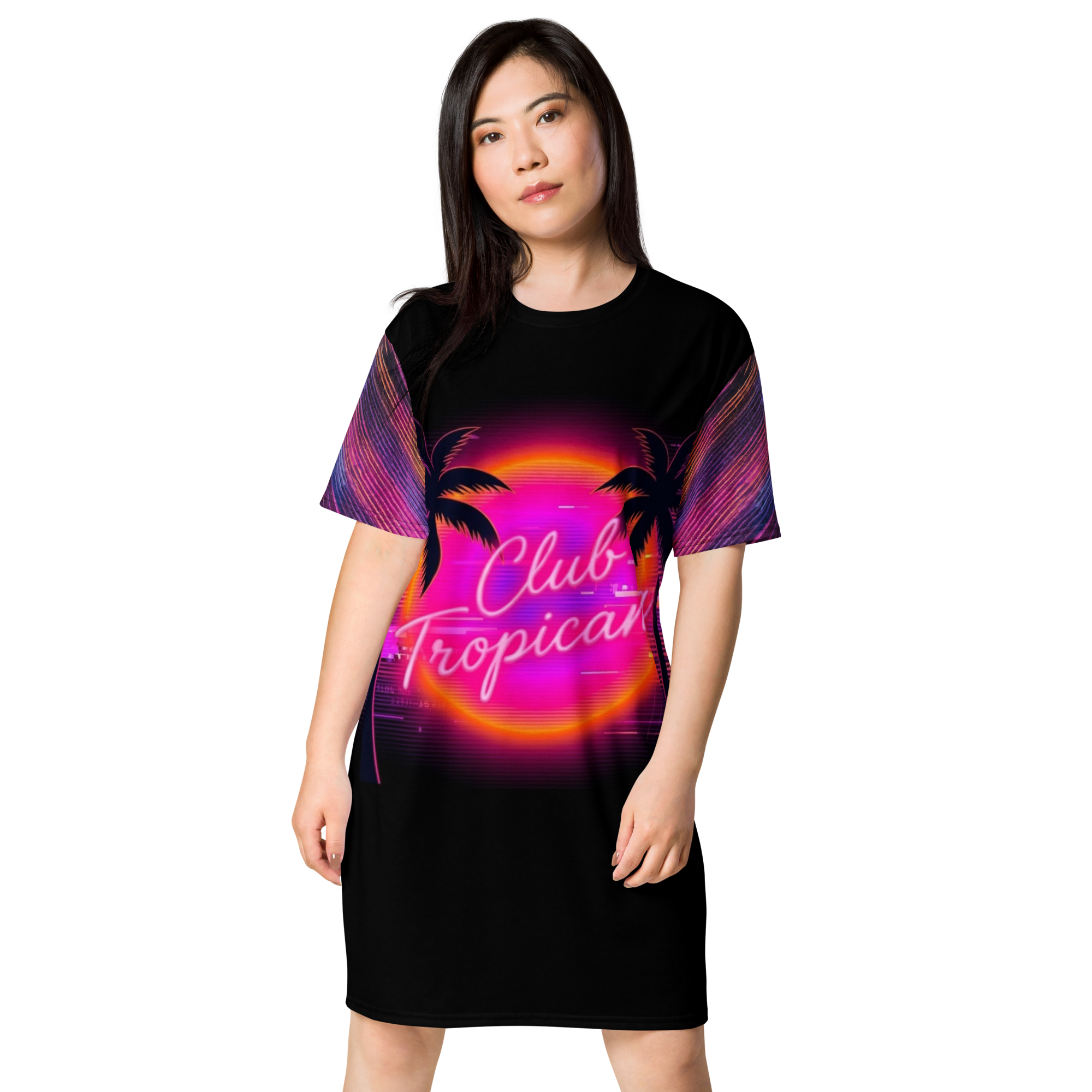 The Club Tropicana Neon Sunset T-Shirt Dress Cover-Up