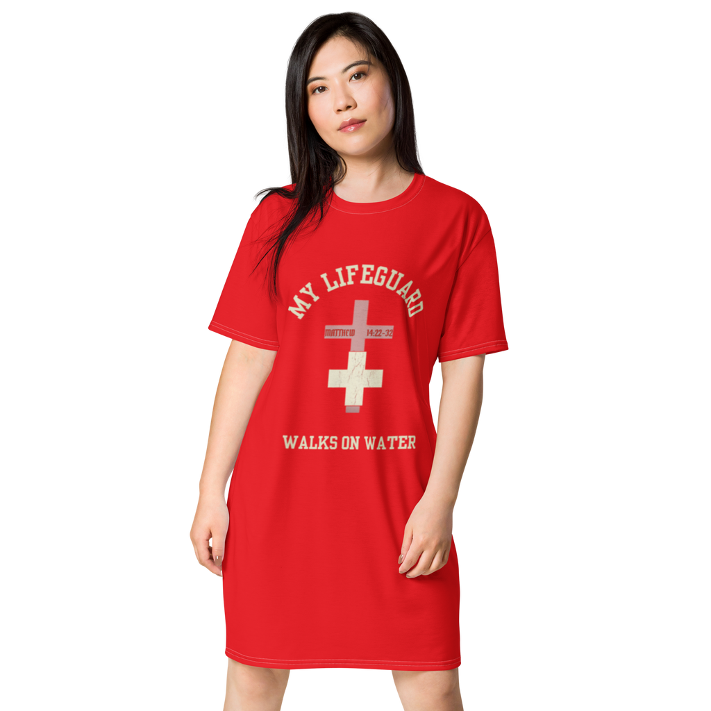 My Lifeguard Walks on Water T-shirt dress