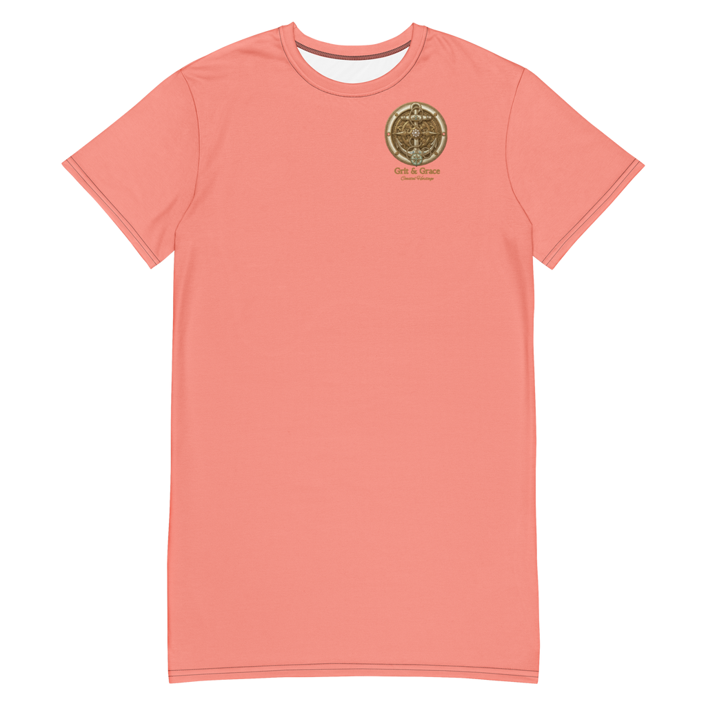 The Refined Elegance Vintage Compass T-Shirt Dress Cover-Up