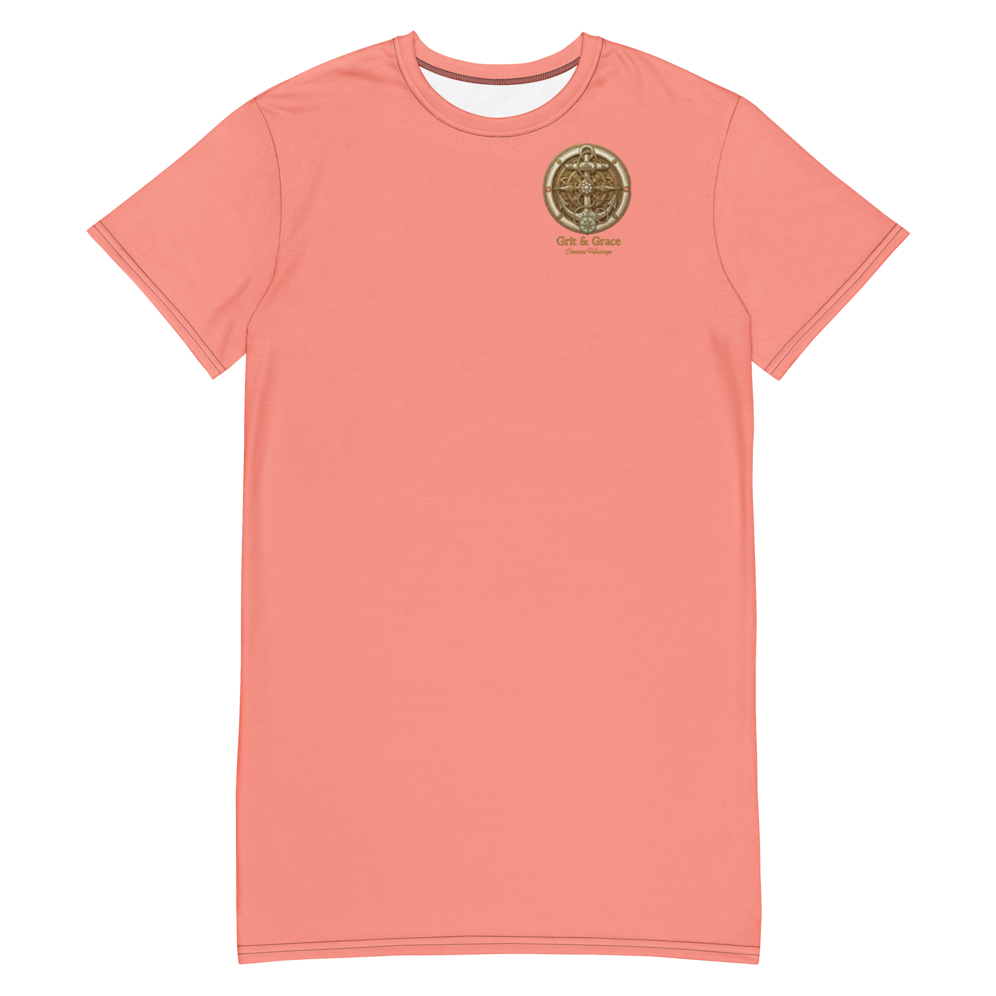 The Refined Elegance Vintage Compass T-Shirt Dress Cover-Up