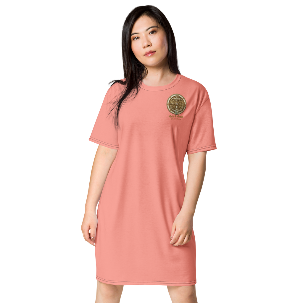 The Refined Elegance Vintage Compass T-Shirt Dress Cover-Up
