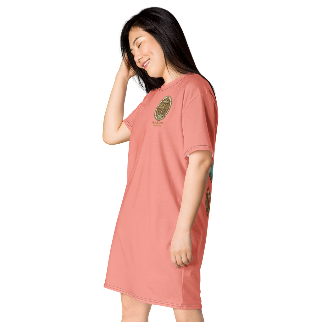 The Refined Elegance Vintage Compass T-Shirt Dress Cover-Up