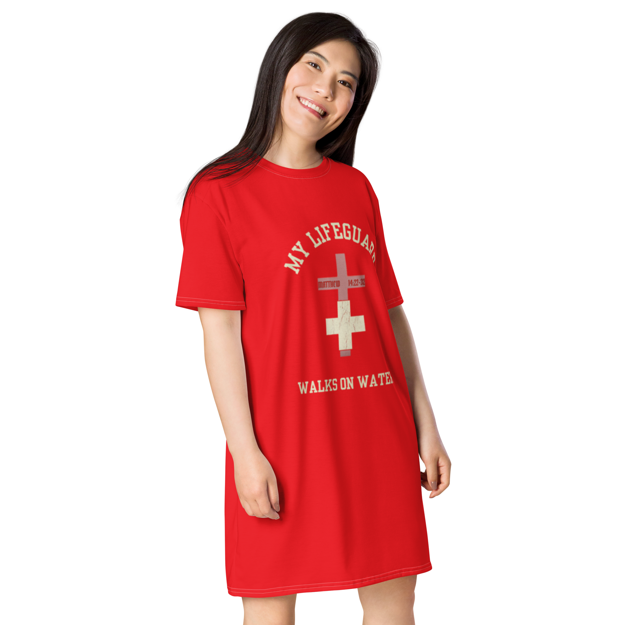 My Lifeguard Walks on Water T-shirt dress
