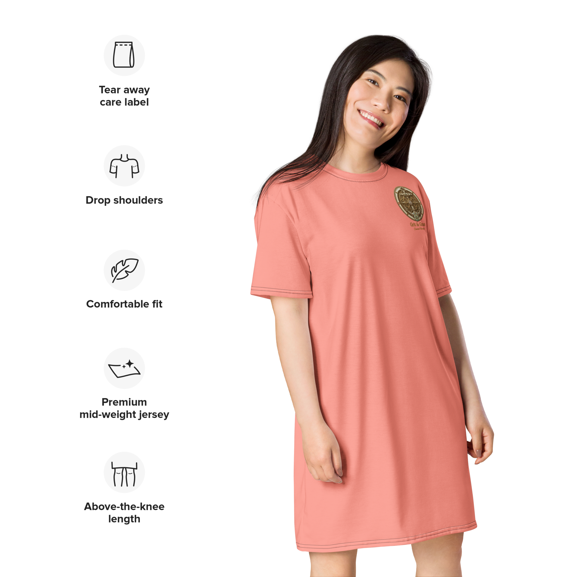 The Refined Elegance Vintage Compass T-Shirt Dress Cover-Up