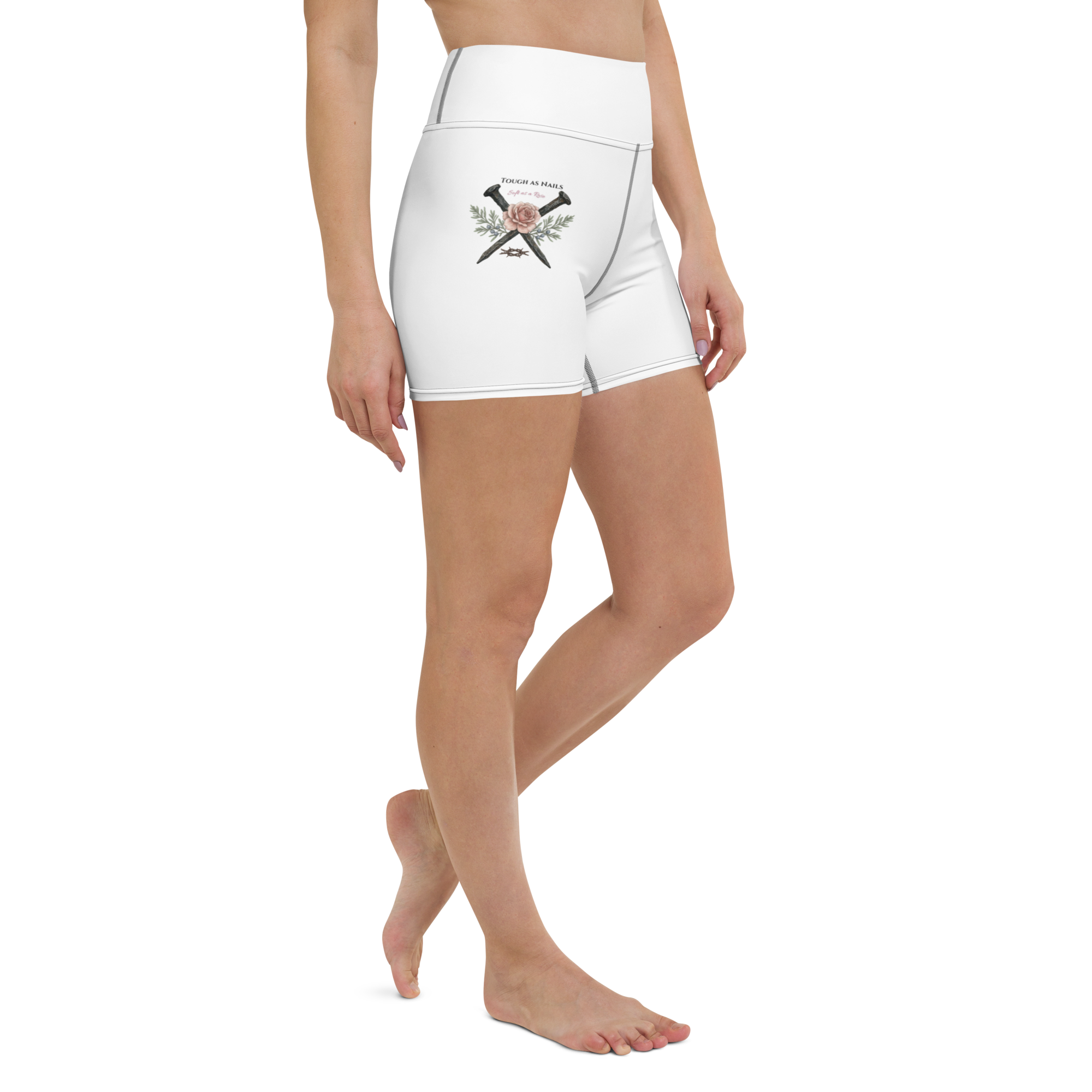 GRIT & Grace - "Hard as Nails" High-Waisted Yoga Shorts