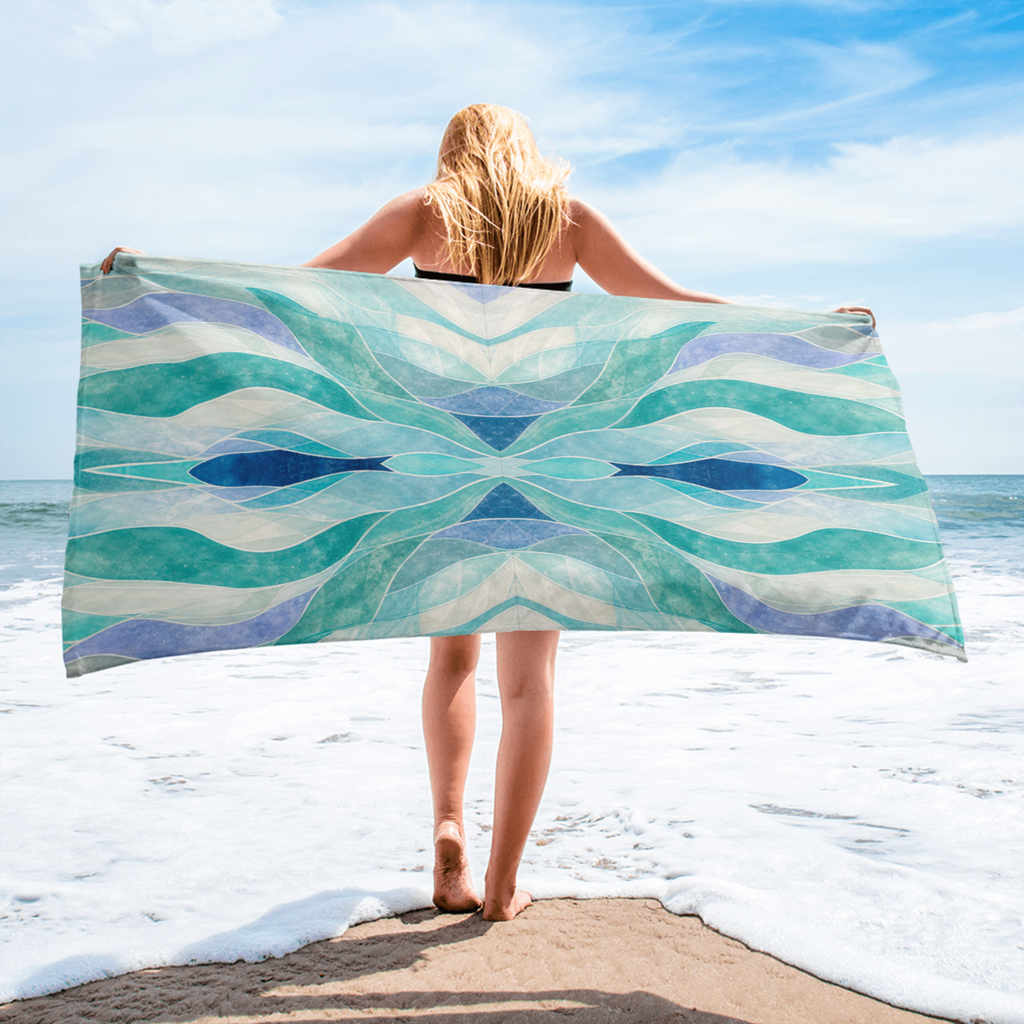 The Refined Elegance Hourglass Mosaic Premium Beach Towel