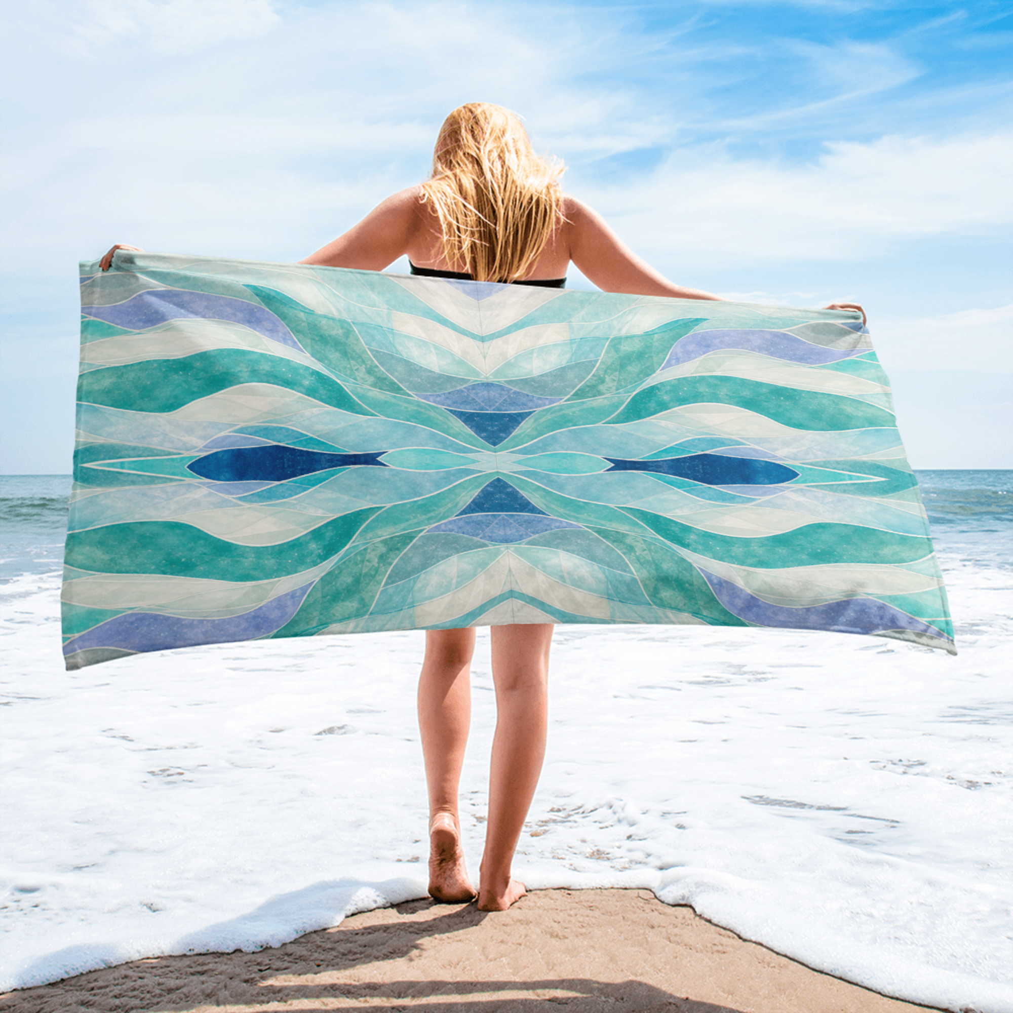 The Refined Elegance Hourglass Mosaic Premium Beach Towel