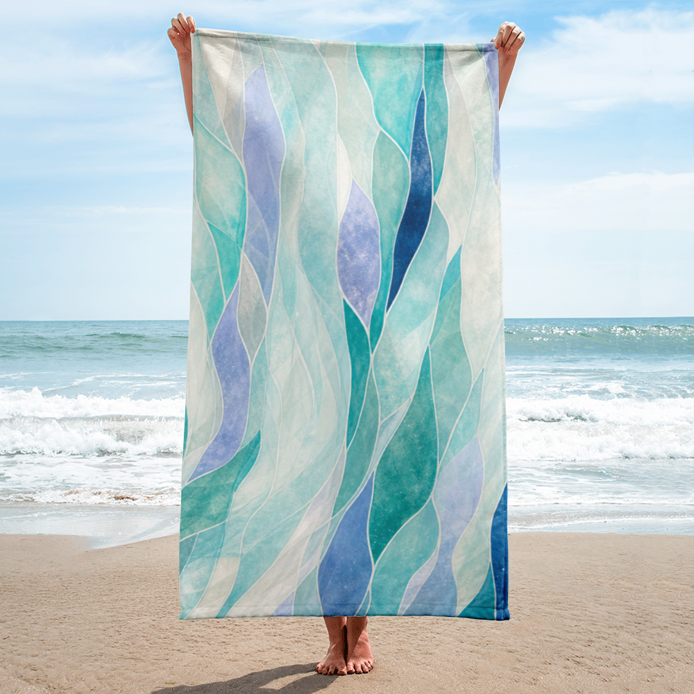 The Refined Elegance Fluid Mosaic Premium Beach Towel