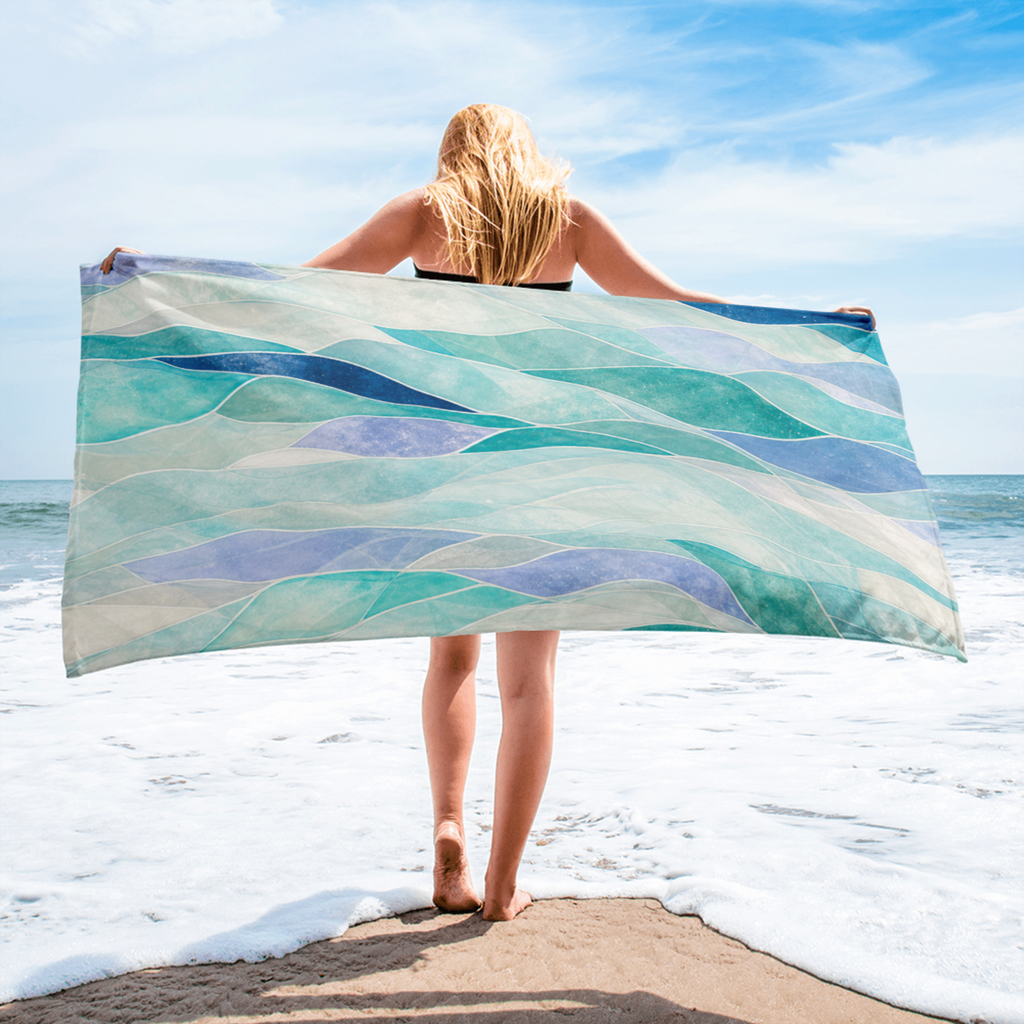 The Refined Elegance Fluid Mosaic Premium Beach Towel