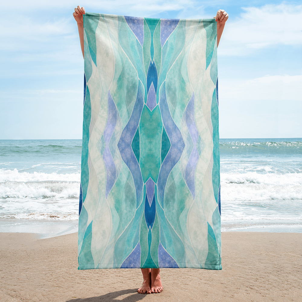 The Refined Elegance Blown Glass Mosaic Premium Beach Towel