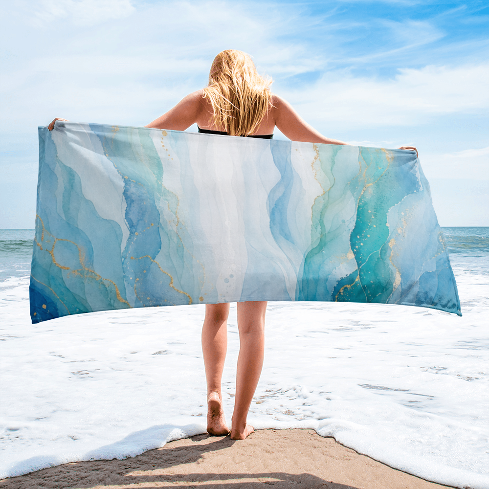 The Refined Elegance Seaglass Sky Premium Beach Towel