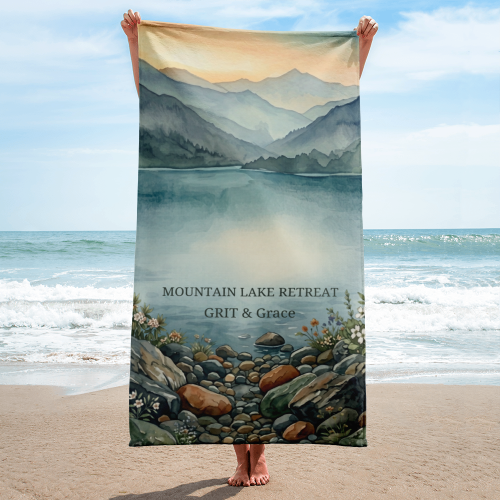 The Mountain Lake Retreat Scenic Premium Towel