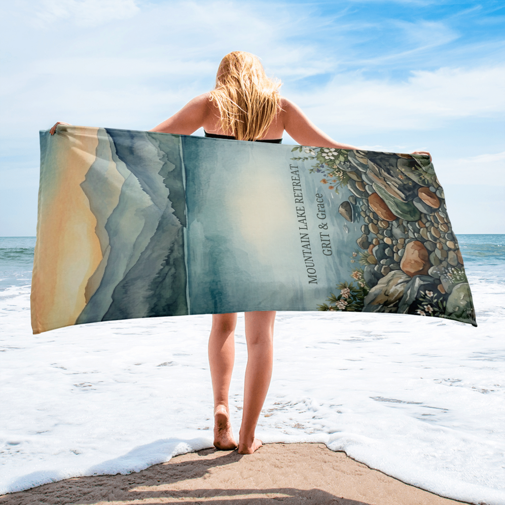 The Mountain Lake Retreat Scenic Premium Towel