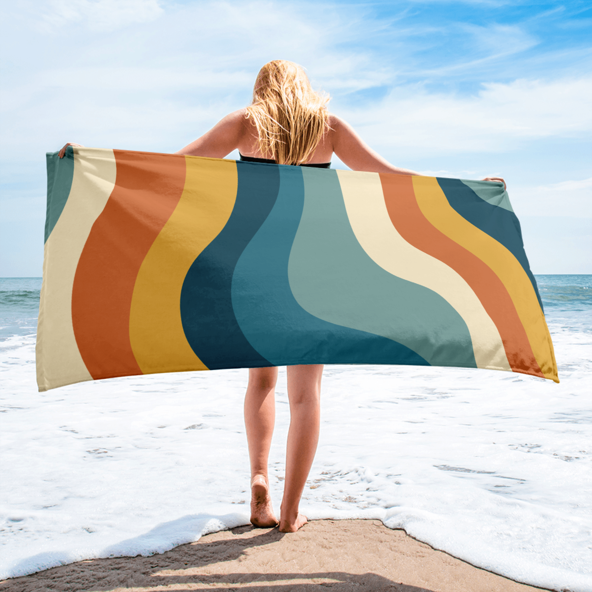 The Vintage Americana Sunset Wave Resort Towel