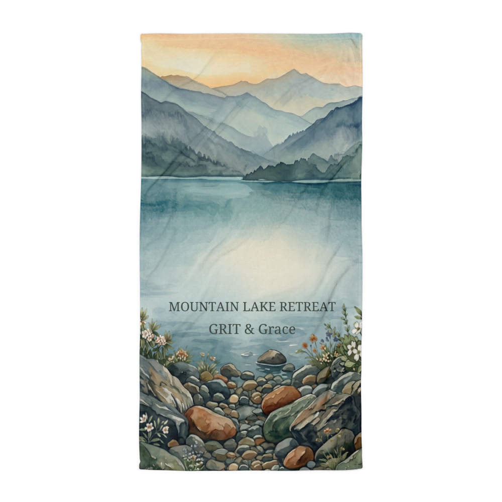 The Mountain Lake Retreat Scenic Premium Towel