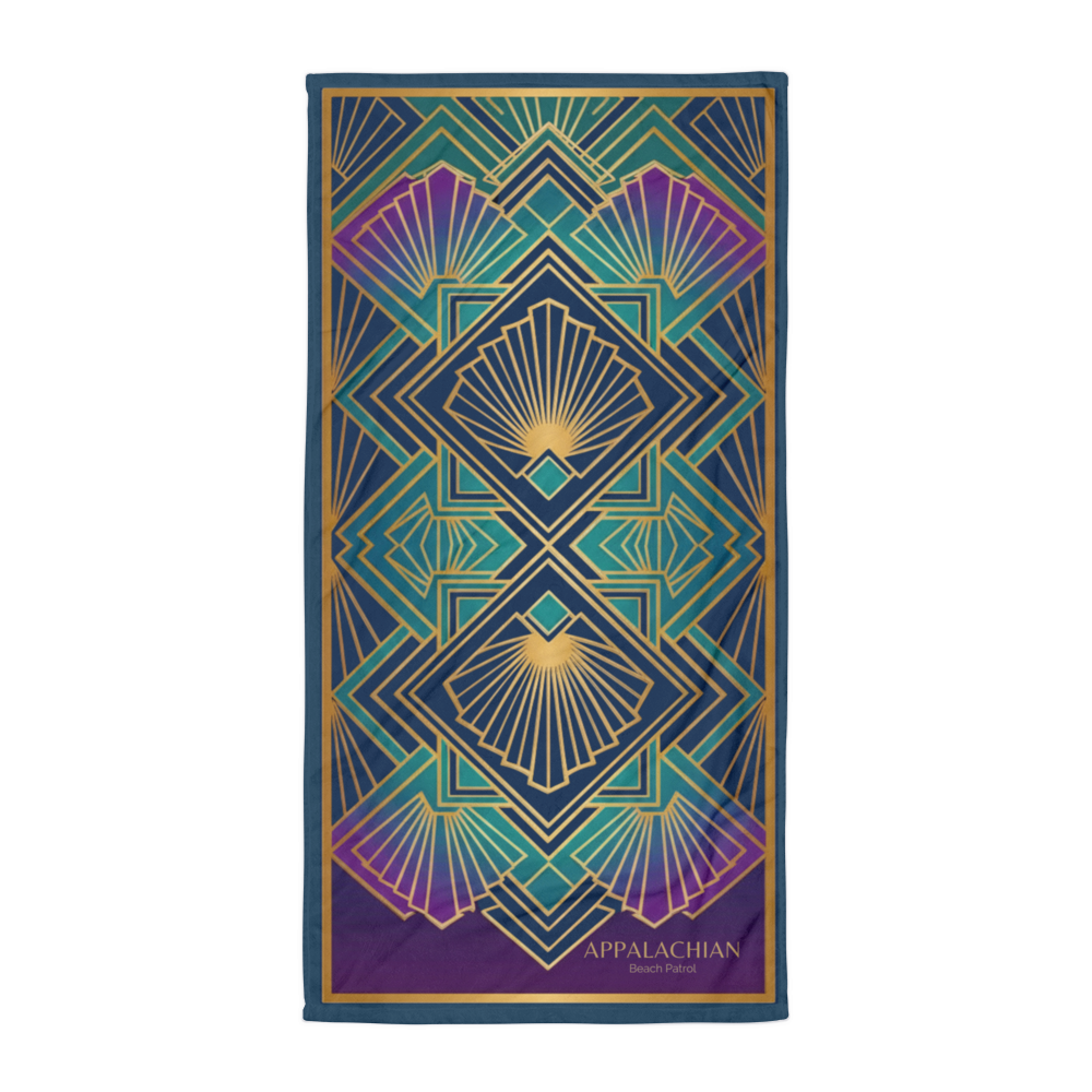 The Art Deco Shimmering Fan Beach Towel