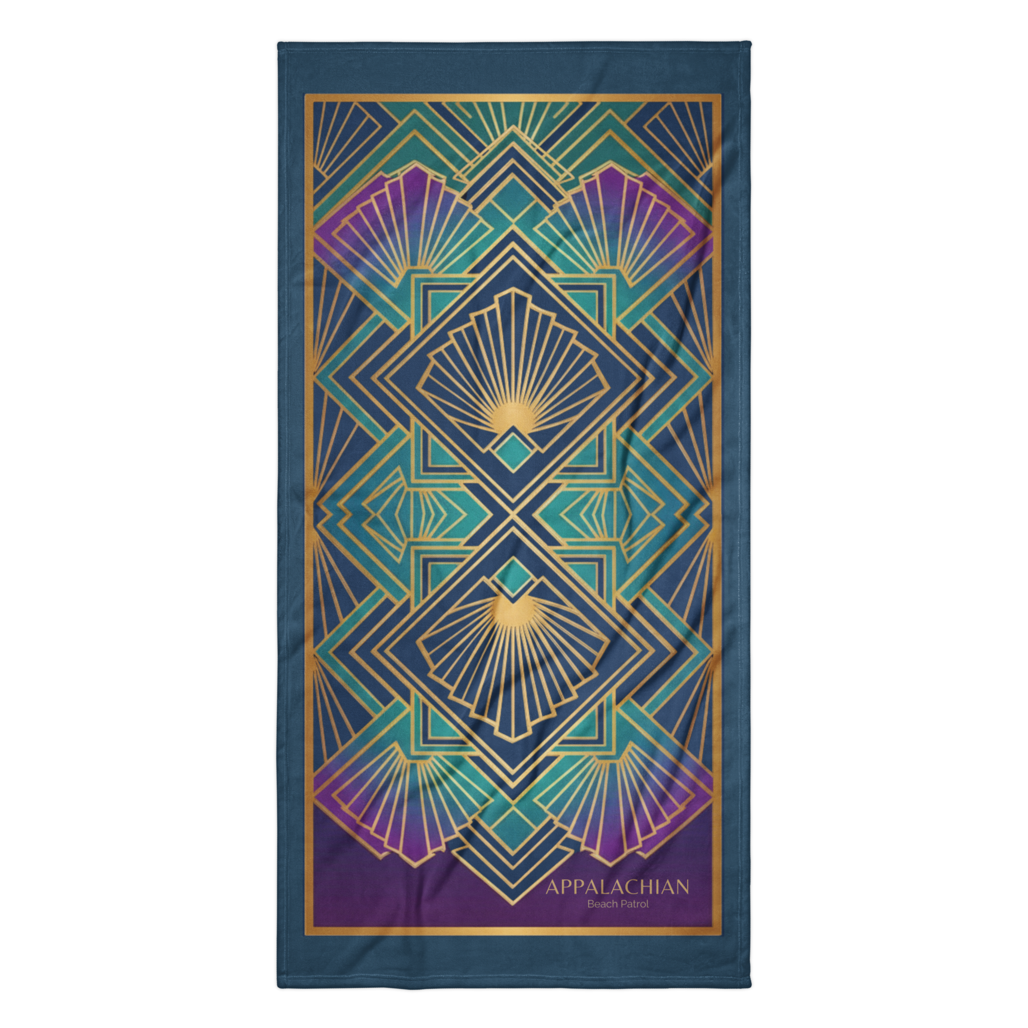The Art Deco Shimmering Fan Beach Towel