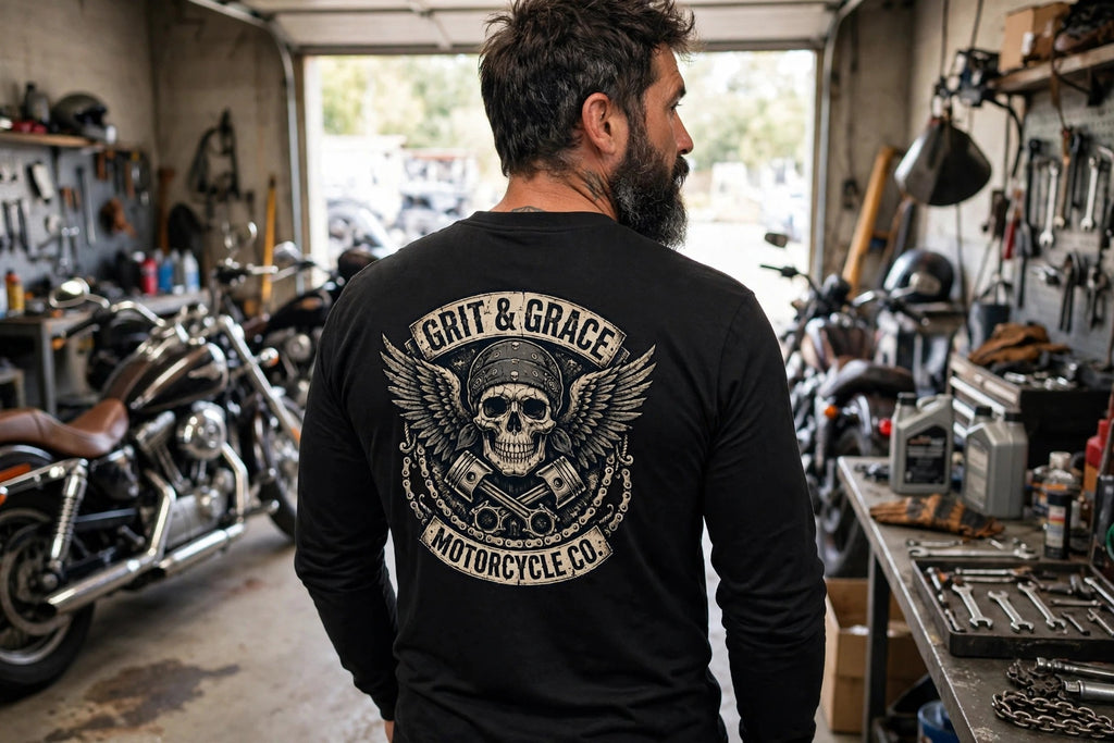 GRIT & Grace Motorcycle Club Graphic Long Sleeve Shirtheavyweight long sleeve tee copy