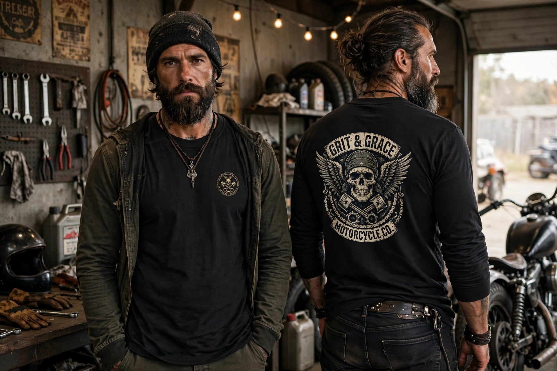 GRIT & Grace Motorcycle Club Graphic Long Sleeve Shirtheavyweight long sleeve tee copy