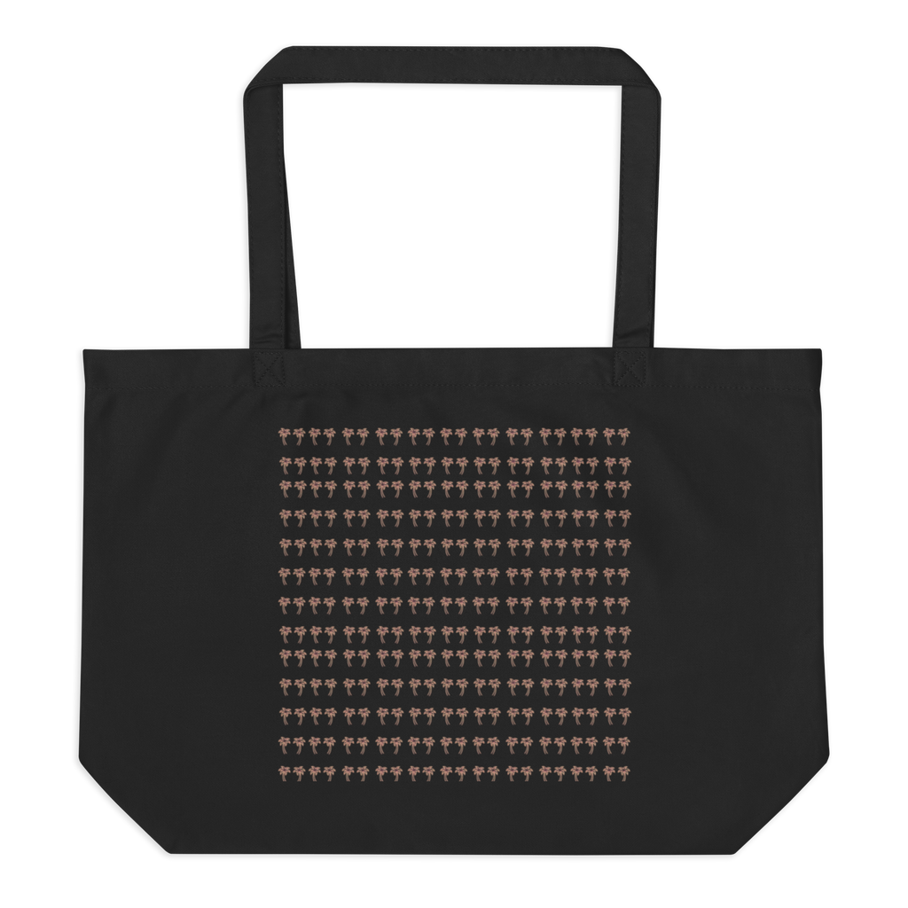 The Retro Neon Palm All-Over Print Large Tote Bag