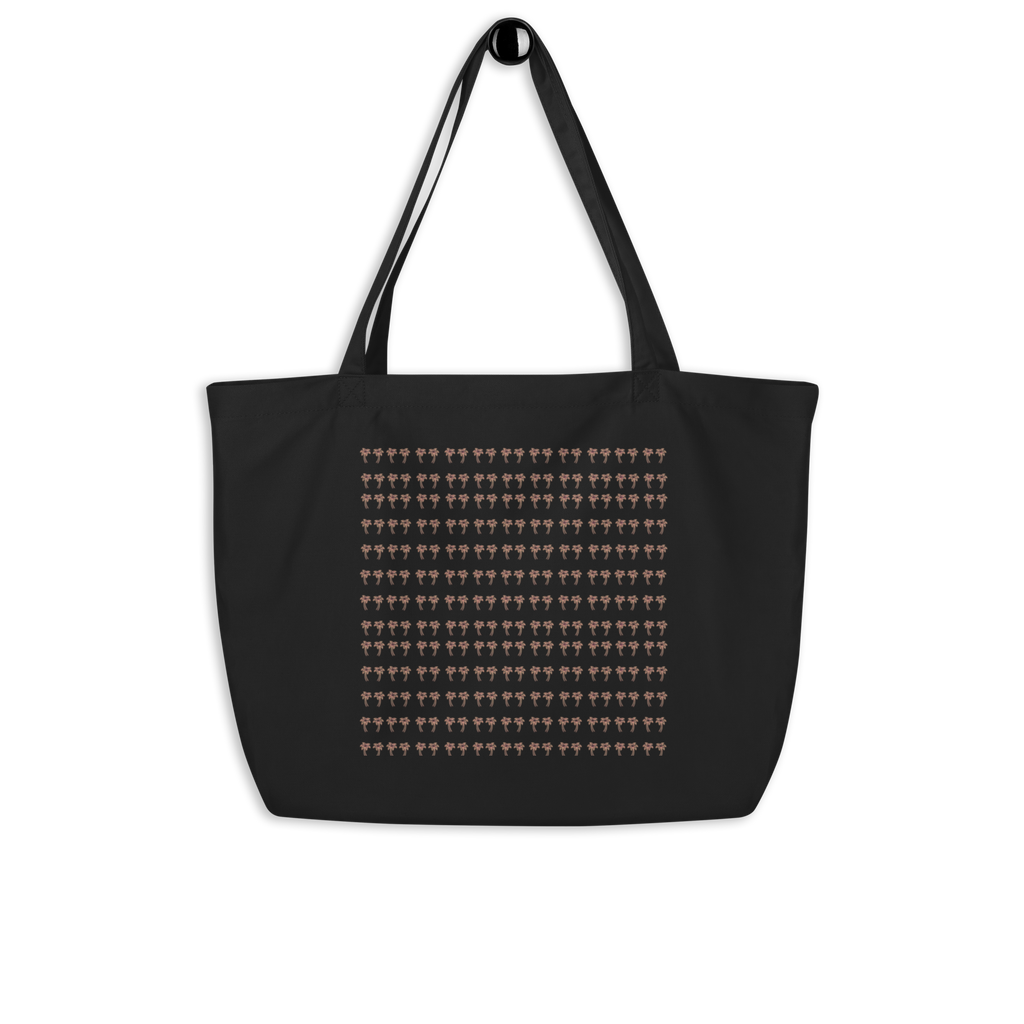 The Retro Neon Palm All-Over Print Large Tote Bag