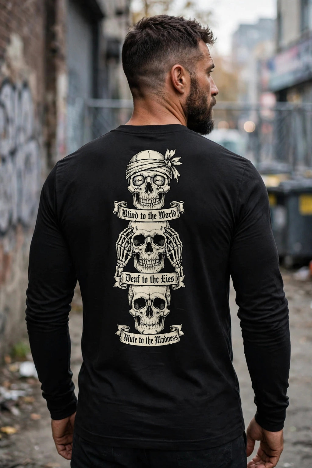 Blind/ Deaf/ Mute Unisex garment dye heavyweight long sleeve tee