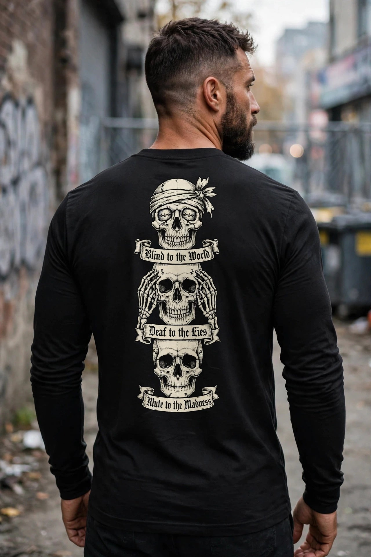 Blind/ Deaf/ Mute Unisex garment dye heavyweight long sleeve tee