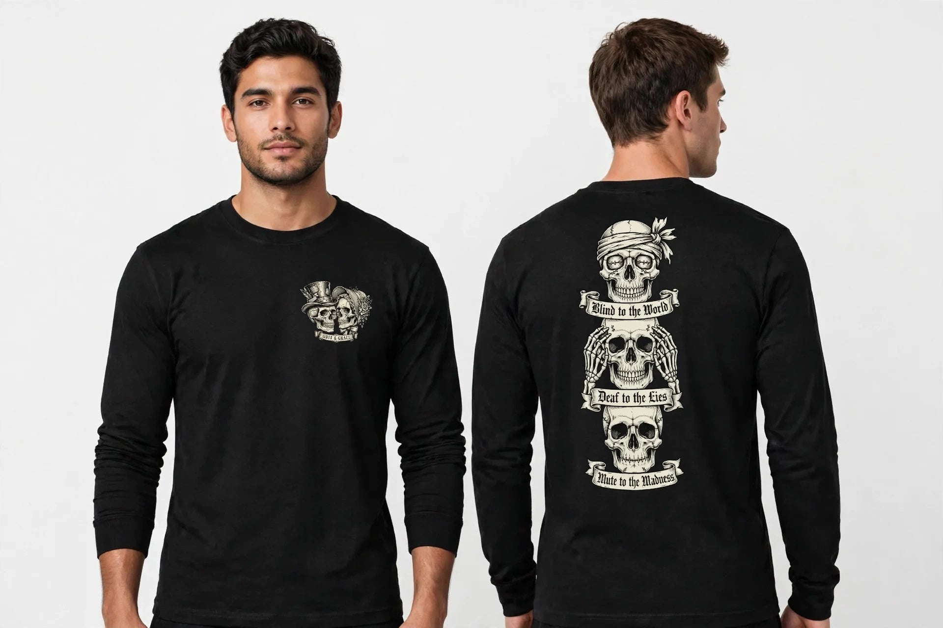 Blind/ Deaf/ Mute Unisex garment dye heavyweight long sleeve tee