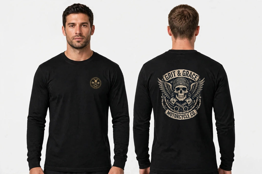 GRIT & Grace Motorcycle Club Graphic Long Sleeve Shirtheavyweight long sleeve tee copy