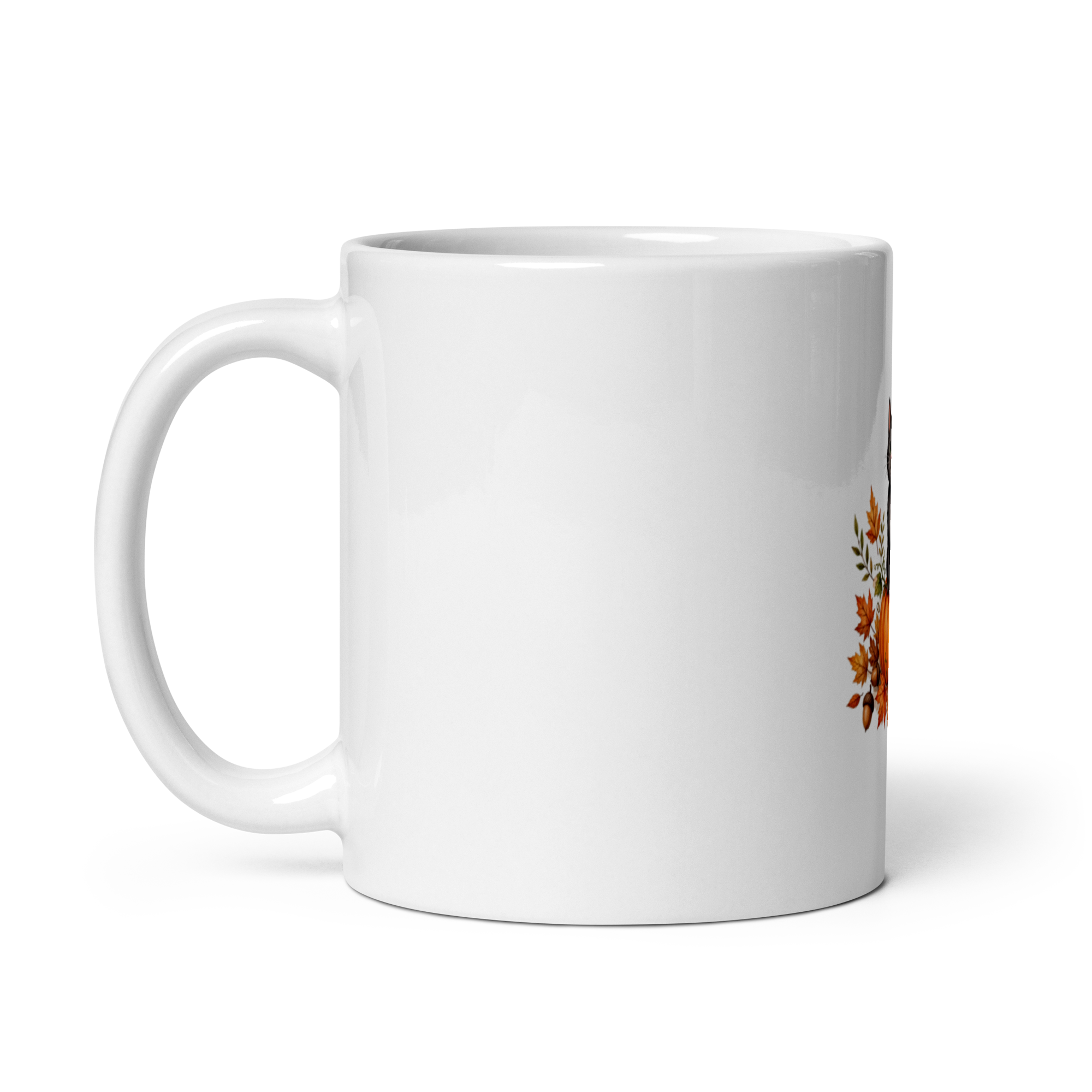 Cozy Autumn Cat & Pumpkin Ceramic Mug (11oz)