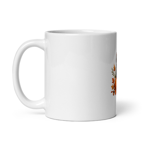 Cozy Autumn Cat & Pumpkin Ceramic Mug (11oz)